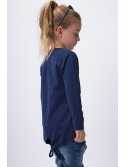 Blouse with patches, navy blue NDZ8129 - Online store - Boutique